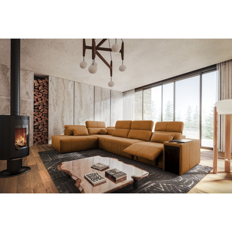Elegant Corner Sofa 'Milano XI Mix' with Woven Fabric, Verita 54 Elegant Corner Sofa 'Milano XI Mix' with Woven Fabric, Verita 54