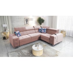 Fusion II corner sofa with a sleeping function in Velvet fabric | Hydrophobic, Magic Velvet 2264 | The perfect piece of furnitur