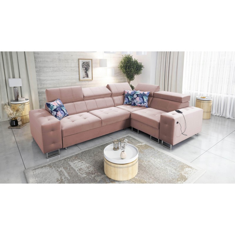 Ecksofa Fusion II mit Schlaffunktion im Stoff Velours | Hydrophob, Magic Velvet 2264 | Das ideale Möbelstück für Ihr Wohnzimmer
