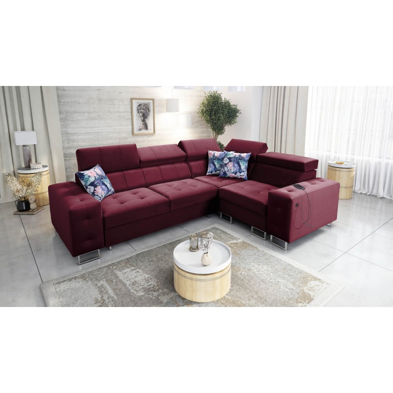 Fusion II corner sofa with a sleeping function in Velvet fabric | Hydrophobic, Magic Velvet 2229 | The perfect piece of furnitur