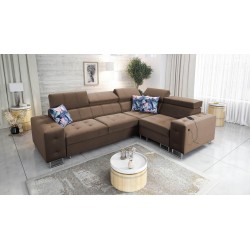 Fusion II corner sofa with a sleeping function in Velvet fabric | Hydrophobic, Magic Velvet 2299 | The perfect furniture for you