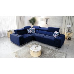 Fusion II corner sofa with sleeping function in Velvet fabric | Hydrophobic, Magic Velvet 2216 | The perfect piece of furniture 