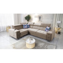 Fusion II corner sofa with a sleeping function in Velvet fabric | Hydrophobic, Magic Velvet 2282 | The perfect piece of furnitur