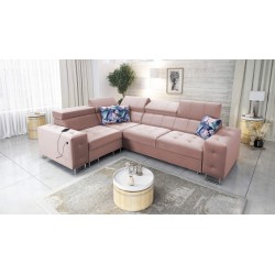 Fusion II corner sofa with a sleeping function in Velvet fabric | Hydrophobic, Magic Velvet 2264 | The perfect piece of furnitur