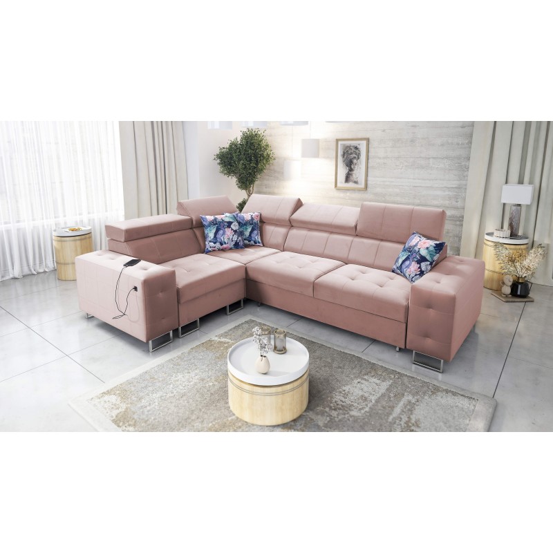 Ecksofa Fusion II mit Schlaffunktion im Stoff Velours | Hydrophob, Magic Velvet 2264 | Das ideale Möbelstück für Ihr Wohnzimmer