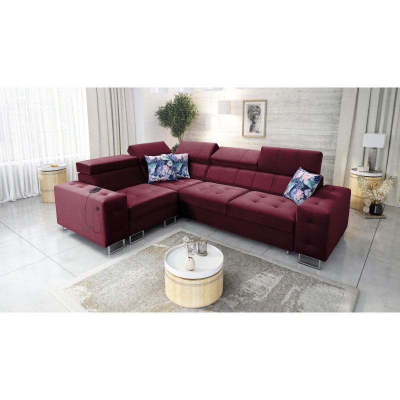 Fusion II corner sofa with a sleeping function in Velvet fabric | Hydrophobic, Magic Velvet 2229 | The perfect piece of furnitur