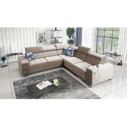 Fusion III corner sofa with quilted seat, sleeping function | [NAZWA SKLEPU]
