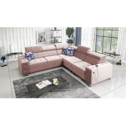Fusion III corner sofa with quilted seat, sleeping function | [NAZWA SKLEPU]