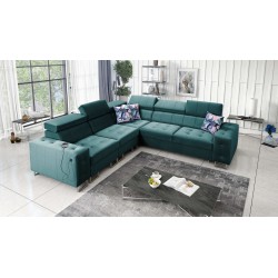 Fusion III corner sofa with quilted seat, sleeping function | [NAZWA SKLEPU]
