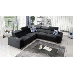 Fusion III corner sofa with quilted seat, sleeping function | [NAZWA SKLEPU]