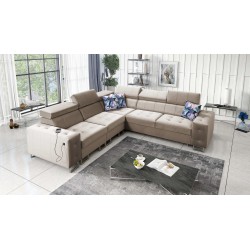 Fusion III corner sofa with quilted seat, sleeping function | [NAZWA SKLEPU]