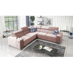 Fusion III corner sofa with quilted seat, sleeping function | [NAZWA SKLEPU]