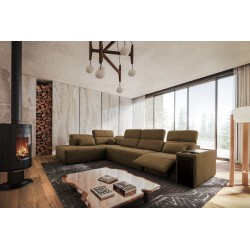 Elegant Corner Sofa 'Milano XI Mix' with Woven Fabric, Verita 28