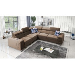 Fusion III corner sofa with quilted seat, sleeping function | [NAZWA SKLEPU]