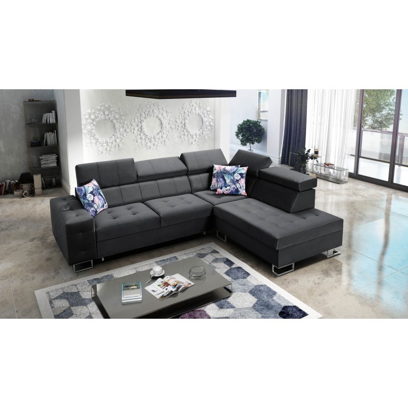 Corner Sofa Fusion VII with Sleeping Function and Adjustable Headrests | [Your Company]