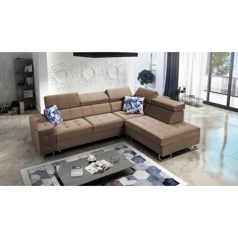 Corner Sofa Fusion VII with Sleeping Function and Adjustable Headrests | [Your Company]