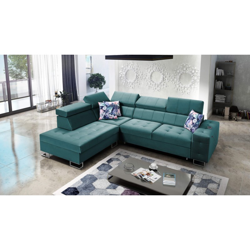 Corner Sofa Fusion VII with Sleeping Function and Adjustable Headrests | [Your Company]