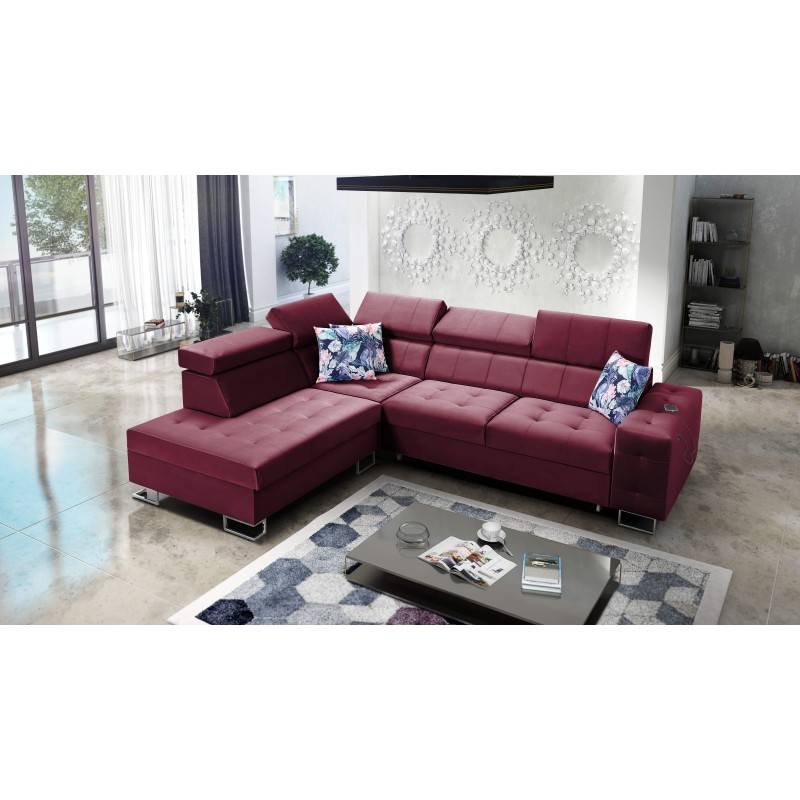 Corner Sofa Fusion VII with Sleeping Function and Adjustable Headrests | [Your Company]