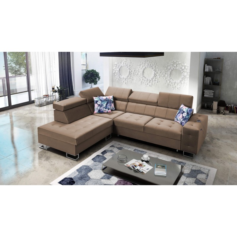 Corner Sofa Fusion VII with Sleeping Function and Adjustable Headrests | [Your Company]