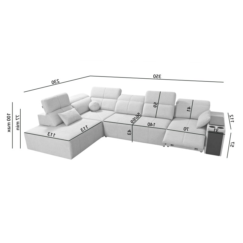 Elegant 'Milano XI Mix' Corner Sofa in Woven Fabric, Verita 09 Elegant 'Milano XI Mix' Corner Sofa in Woven Fabric, Verita 09
