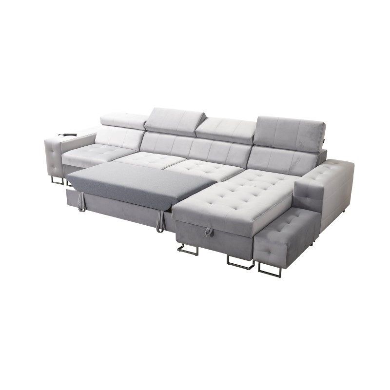 Fusion XI Corner Sofa with Quilted Seat | +Sleeping Function | Velvet | Hydrophobic, Magic Velvet 2282 Fusion XI Corner Sofa with Quilted Seat | +Sleeping Function | Velvet | Hydrophobic, Magic Velvet 2282