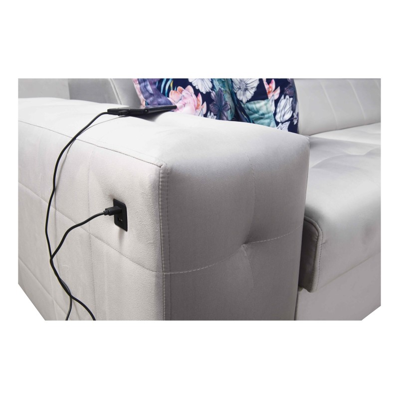 Fusion XI Corner Sofa with Quilted Seat | +Sleeping Function | Velvet | Hydrophobic, Magic Velvet 2282 Fusion XI Corner Sofa with Quilted Seat | +Sleeping Function | Velvet | Hydrophobic, Magic Velvet 2282