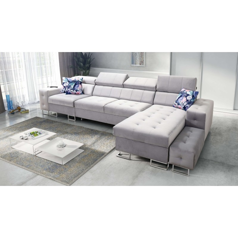 Fusion XI Corner Sofa with Quilted Seat | +Sleeping Function | Velvet | Hydrophobic, Magic Velvet 2282 Fusion XI Corner Sofa with Quilted Seat | +Sleeping Function | Velvet | Hydrophobic, Magic Velvet 2282