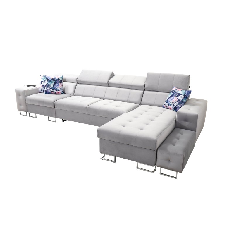 Fusion XI Corner Sofa with Quilted Seat | +Sleeping Function | Velvet | Hydrophobic, Magic Velvet 2282 Fusion XI Corner Sofa with Quilted Seat | +Sleeping Function | Velvet | Hydrophobic, Magic Velvet 2282