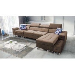 Narożnik Fusion XI pikowane siedzisko, funkcja spania oraz regulowane siedzisko tkanina Magic Velvet 2299