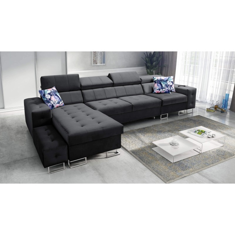 Fusion XI corner sofa with quilted seat | +Sleeping function | Velvet | Hydrophobic, Magic Velvet 2219 Fusion XI corner sofa with quilted seat | +Sleeping function | Velvet | Hydrophobic, Magic Velvet 2219