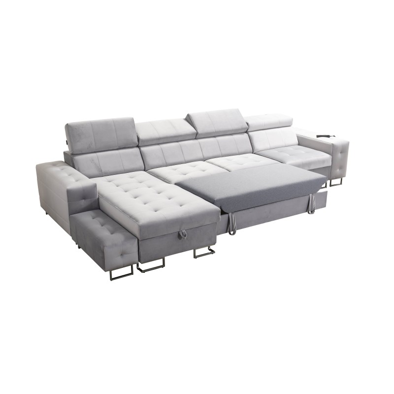 Fusion XI Corner Sofa with Quilted Seat | +Sleeping Function | Velvet | Hydrophobic, Magic Velvet 2282 Fusion XI Corner Sofa with Quilted Seat | +Sleeping Function | Velvet | Hydrophobic, Magic Velvet 2282
