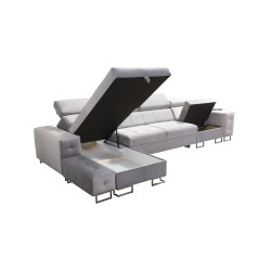 Fusion XI Corner Sofa with Quilted Seat | +Sleeping Function | Velvet | Hydrophobic, Magic Velvet 2282 Fusion XI Corner Sofa with Quilted Seat | +Sleeping Function | Velvet | Hydrophobic, Magic Velvet 2282