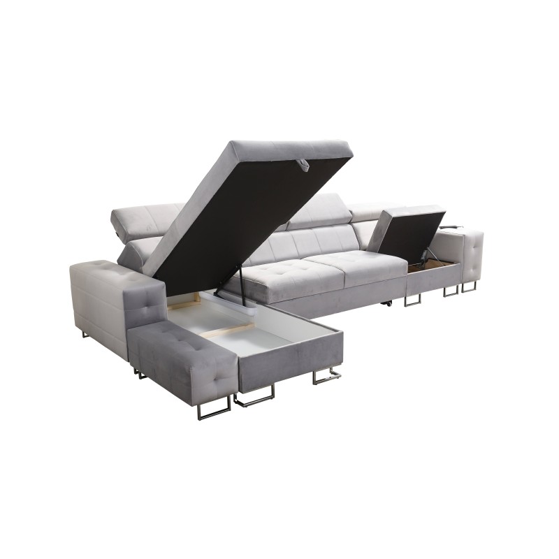 Fusion XI Corner Sofa with Quilted Seat | +Sleeping Function | Velvet | Hydrophobic, Magic Velvet 2282 Fusion XI Corner Sofa with Quilted Seat | +Sleeping Function | Velvet | Hydrophobic, Magic Velvet 2282