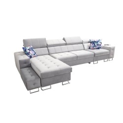 Fusion XI Corner Sofa with Quilted Seat | +Sleeping Function | Velvet | Hydrophobic, Magic Velvet 2282 Fusion XI Corner Sofa with Quilted Seat | +Sleeping Function | Velvet | Hydrophobic, Magic Velvet 2282