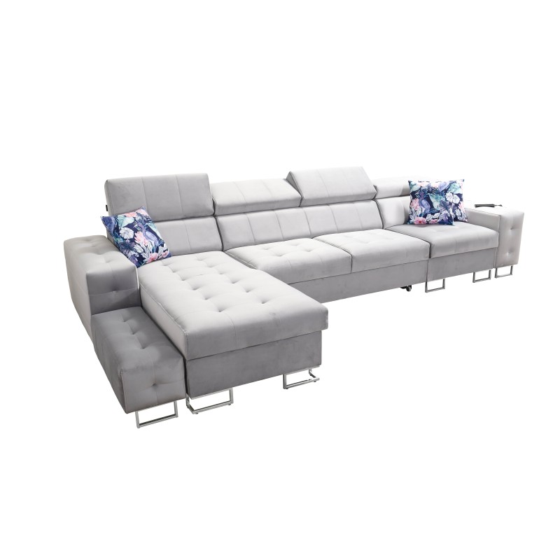 Fusion XI Corner Sofa with Quilted Seat | +Sleeping Function | Velvet | Hydrophobic, Magic Velvet 2282 Fusion XI Corner Sofa with Quilted Seat | +Sleeping Function | Velvet | Hydrophobic, Magic Velvet 2282