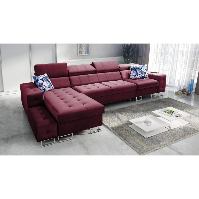 Fusion XI Corner Sofa with Quilted Seat | +Sleeping Function | Velvet | Hydrophobic, Magic Velvet 2229 Fusion XI Corner Sofa with Quilted Seat | +Sleeping Function | Velvet | Hydrophobic, Magic Velvet 2229