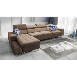 Fusion XI Corner Sofa with Quilted Seat | +Sleeping Function | Velvet | Hydrophobic, Magic Velvet 2299