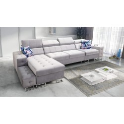 Fusion XI Corner Sofa with Quilted Seat | +Sleeping Function | Velvet | Hydrophobic, Magic Velvet 2299 Fusion XI Corner Sofa with Quilted Seat | +Sleeping Function | Velvet | Hydrophobic, Magic Velvet 2299
