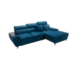Ecksofa Luna I maxi in Samt, Kronos 9, Schlaf-Funktion, Bar - Moderner Komfort Ecksofa Luna I maxi in Samt, Kronos 9, Schlaf-Funktion, Bar - Moderner Komfort