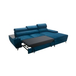 Luna I Maxi Corner Sofa in Plush, Kronos 9, with Sleeping Function and Bar - Modern Comfort Luna I Maxi Corner Sofa in Plush, Kronos 9, with Sleeping Function and Bar - Modern Comfort