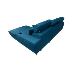 Luna I Maxi Corner Sofa in Plush, Kronos 9, with Sleeping Function and Bar - Modern Comfort Luna I Maxi Corner Sofa in Plush, Kronos 9, with Sleeping Function and Bar - Modern Comfort