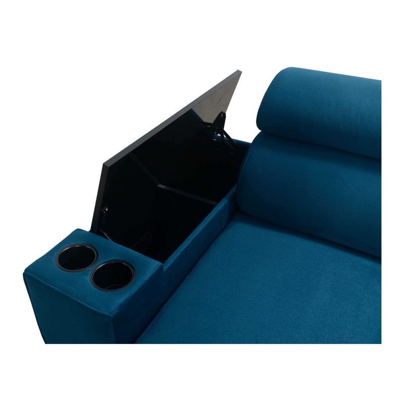 Luna I Maxi Corner Sofa in Plush, Kronos 9, with Sleeping Function and Bar - Modern Comfort Luna I Maxi Corner Sofa in Plush, Kronos 9, with Sleeping Function and Bar - Modern Comfort