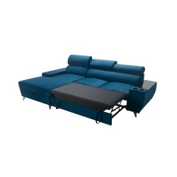 Luna I Maxi Corner Sofa in Plush, Kronos 9, with Sleeping Function and Bar - Modern Comfort Luna I Maxi Corner Sofa in Plush, Kronos 9, with Sleeping Function and Bar - Modern Comfort