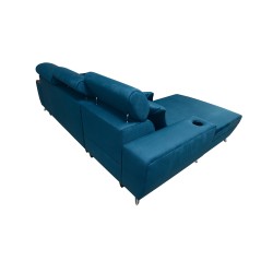 Luna I Maxi Corner Sofa in Plush, Kronos 9, with Sleeping Function and Bar - Modern Comfort Luna I Maxi Corner Sofa in Plush, Kronos 9, with Sleeping Function and Bar - Modern Comfort