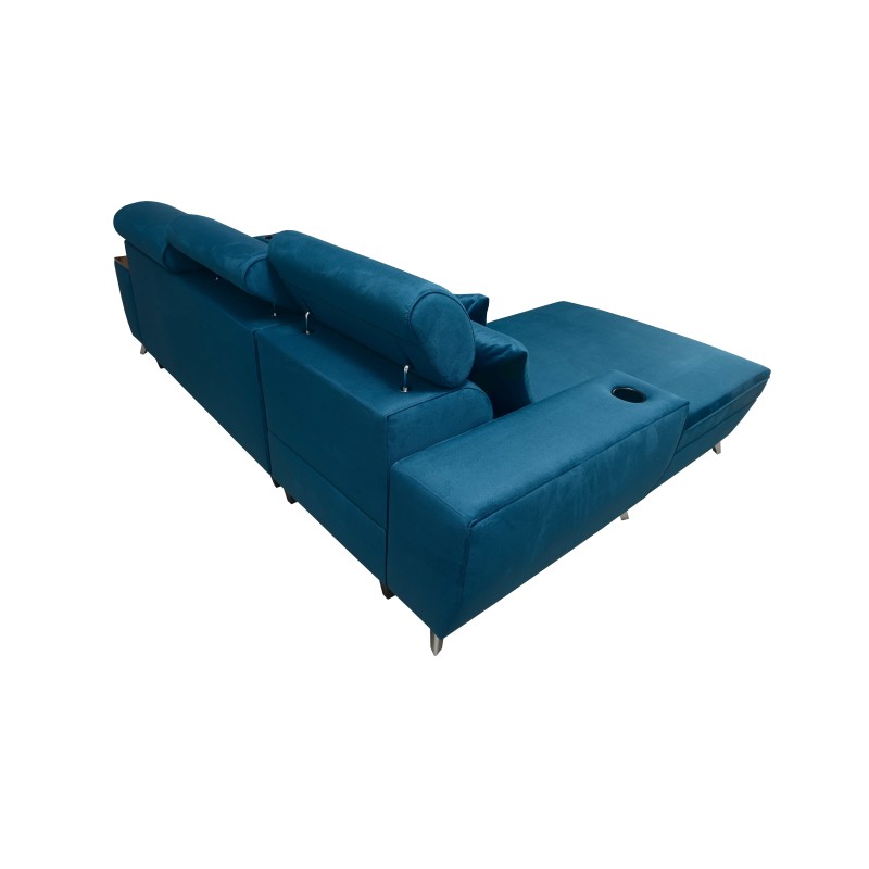 Luna I Maxi Corner Sofa in Plush, Kronos 9, with Sleeping Function and Bar - Modern Comfort Luna I Maxi Corner Sofa in Plush, Kronos 9, with Sleeping Function and Bar - Modern Comfort