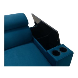 Luna I Maxi Corner Sofa in Plush, Kronos 9, with Sleeping Function and Bar - Modern Comfort Luna I Maxi Corner Sofa in Plush, Kronos 9, with Sleeping Function and Bar - Modern Comfort