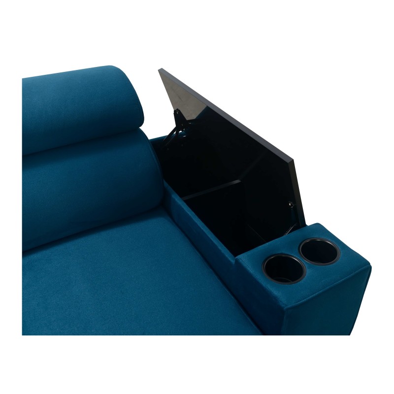 Luna I Maxi Corner Sofa in Plush, Kronos 9, with Sleeping Function and Bar - Modern Comfort Luna I Maxi Corner Sofa in Plush, Kronos 9, with Sleeping Function and Bar - Modern Comfort