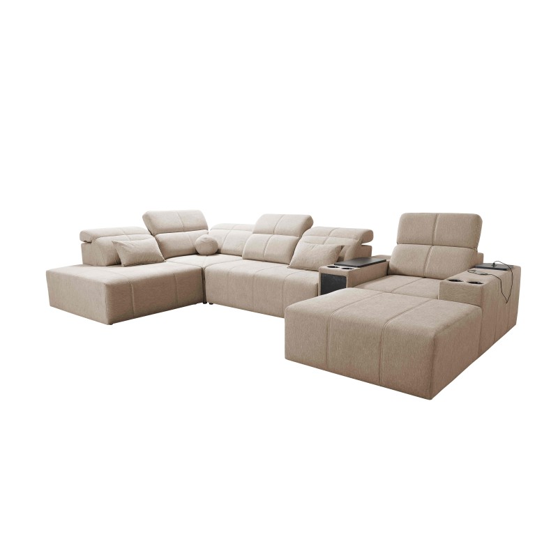 U-shaped corner sofa Milano V with sleeping function – the perfect combination of elegance and functionality U-shaped corner sofa Milano V with sleeping function – the perfect combination of elegance and functionality