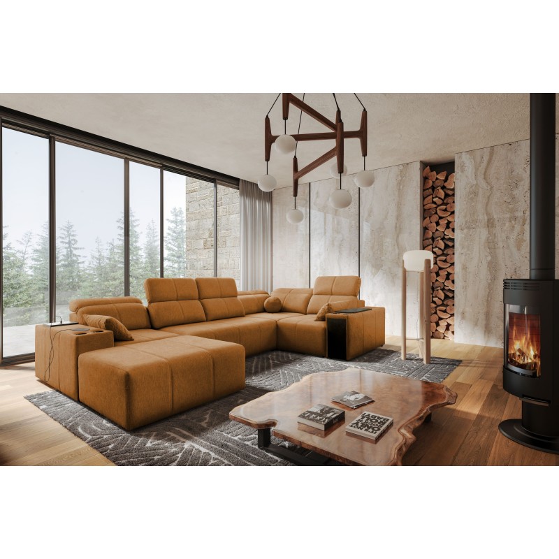 U-förmiges Sofa Milano IV mit Schlaffunktion Plecionka, Verita 54 | Bequem und funktional