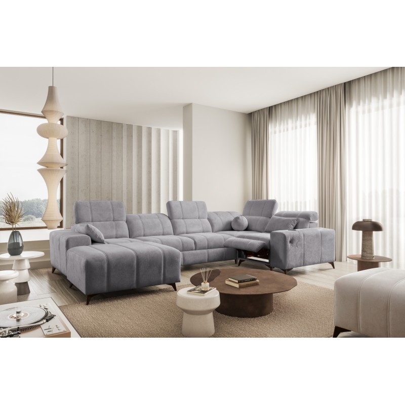 Narożnik w kształcie U ballagio IV mix z funkcją spania oraz funkcją relax tkanina Spring 1101 Narożnik w kształcie U ballagio IV mix z funkcją spania oraz funkcją relax tkanina Spring 1101